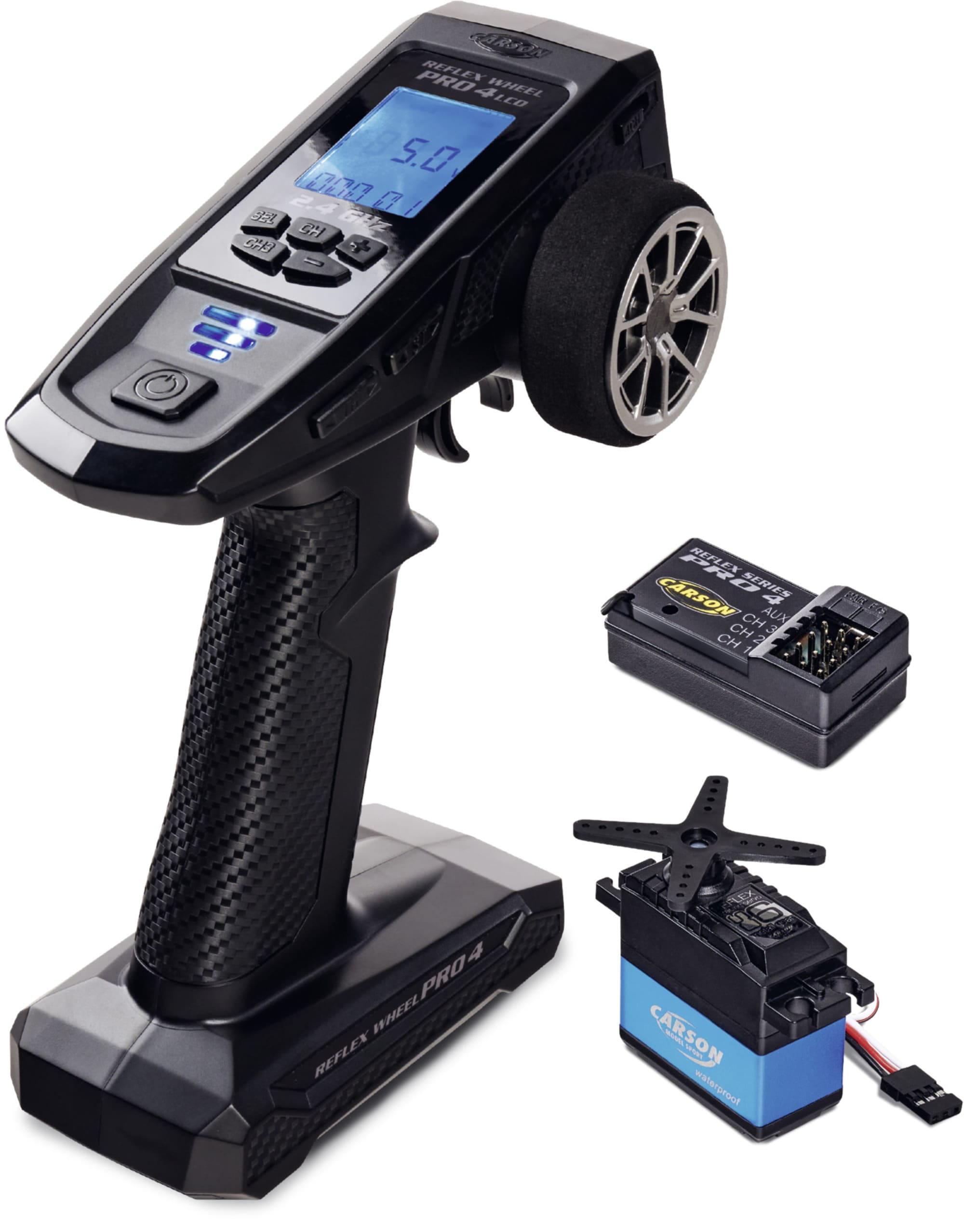 CARSON Reflex Wheel Pro 4 Fernsteuerung Set fuer Tamiya Baukaesten