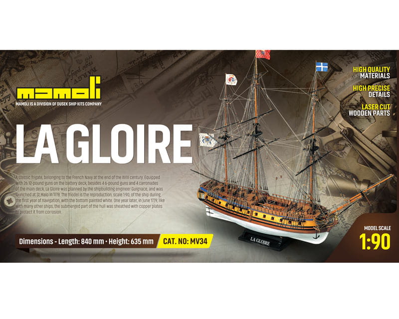 Mamoli La Gloire Französischen Marine Fregatte 1:90 Holz Bausatz
