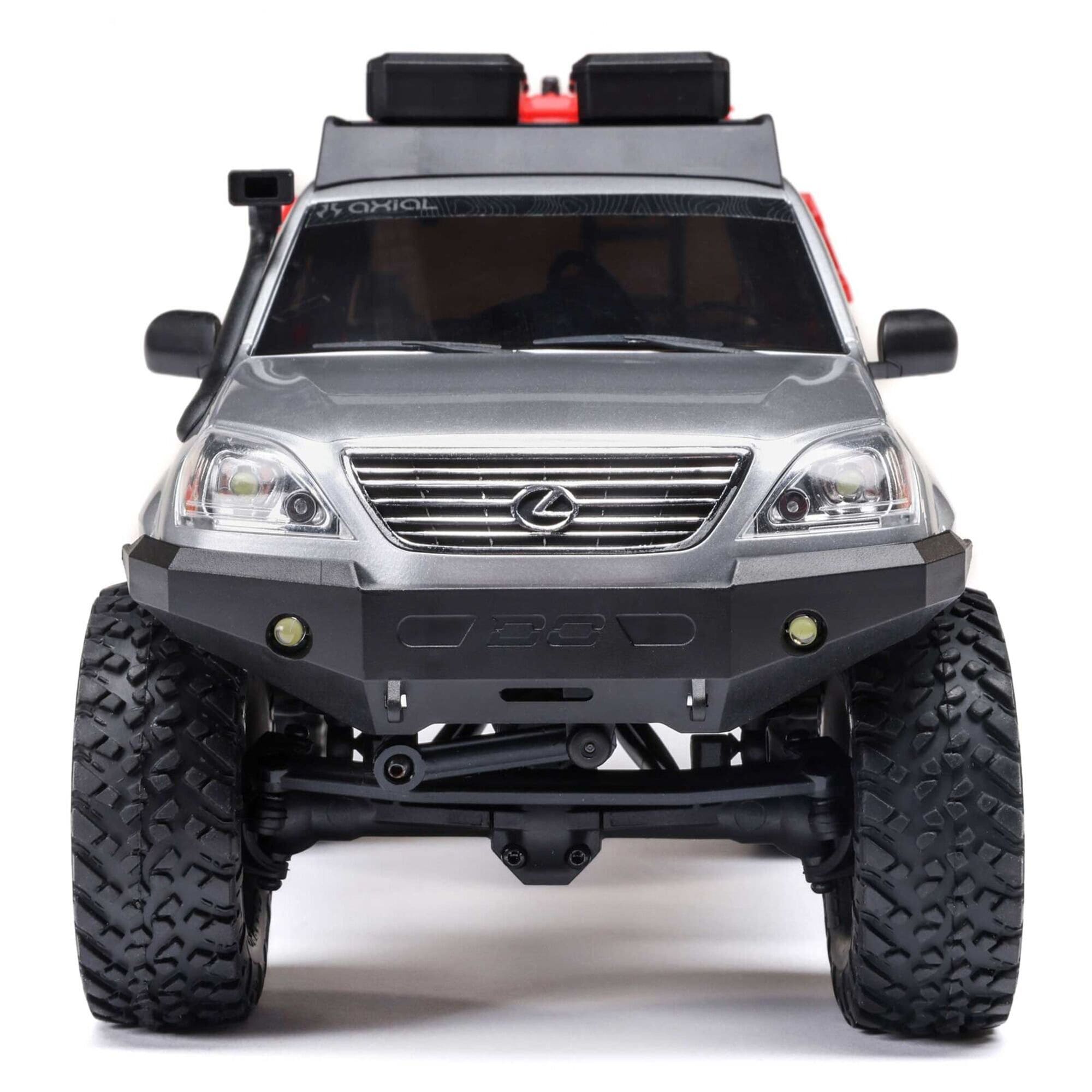 Axial SCX24 Lexus GX 470 1_24 4X4 Crawler RTR Modell mit Akku und Ladegeraet Silber