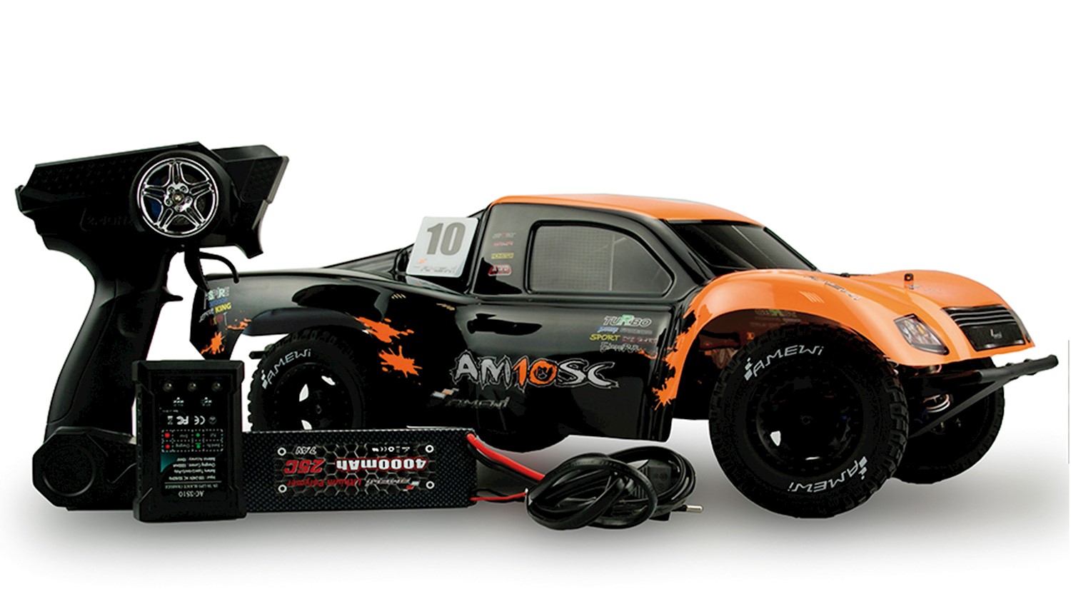 Amewi 1:10 AM10SC V3 Brushless 5200KV Short Course Truck orange / schwarz