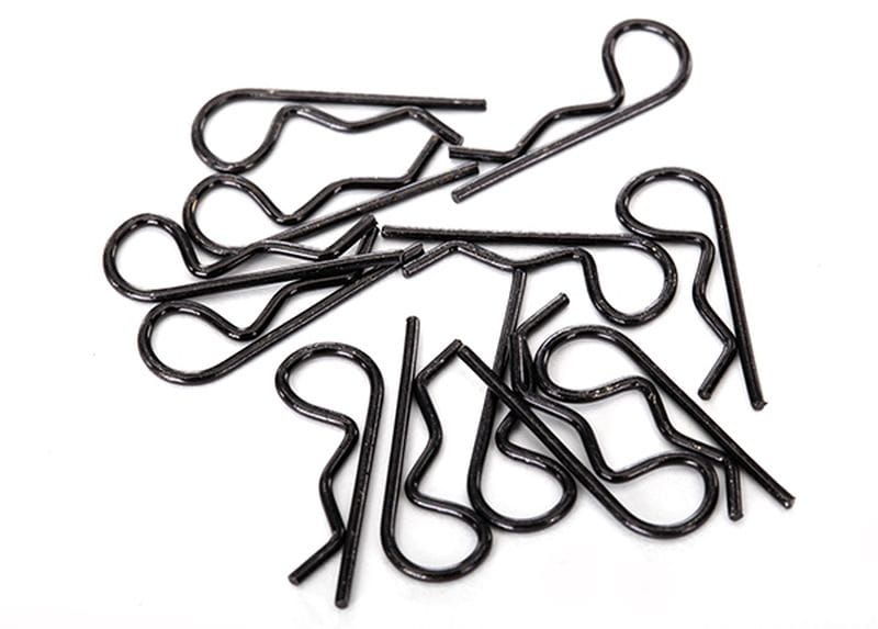 Traxxas Karosserie Clips schwarz _12_ Standard-Groesse - RC-Zubehoer