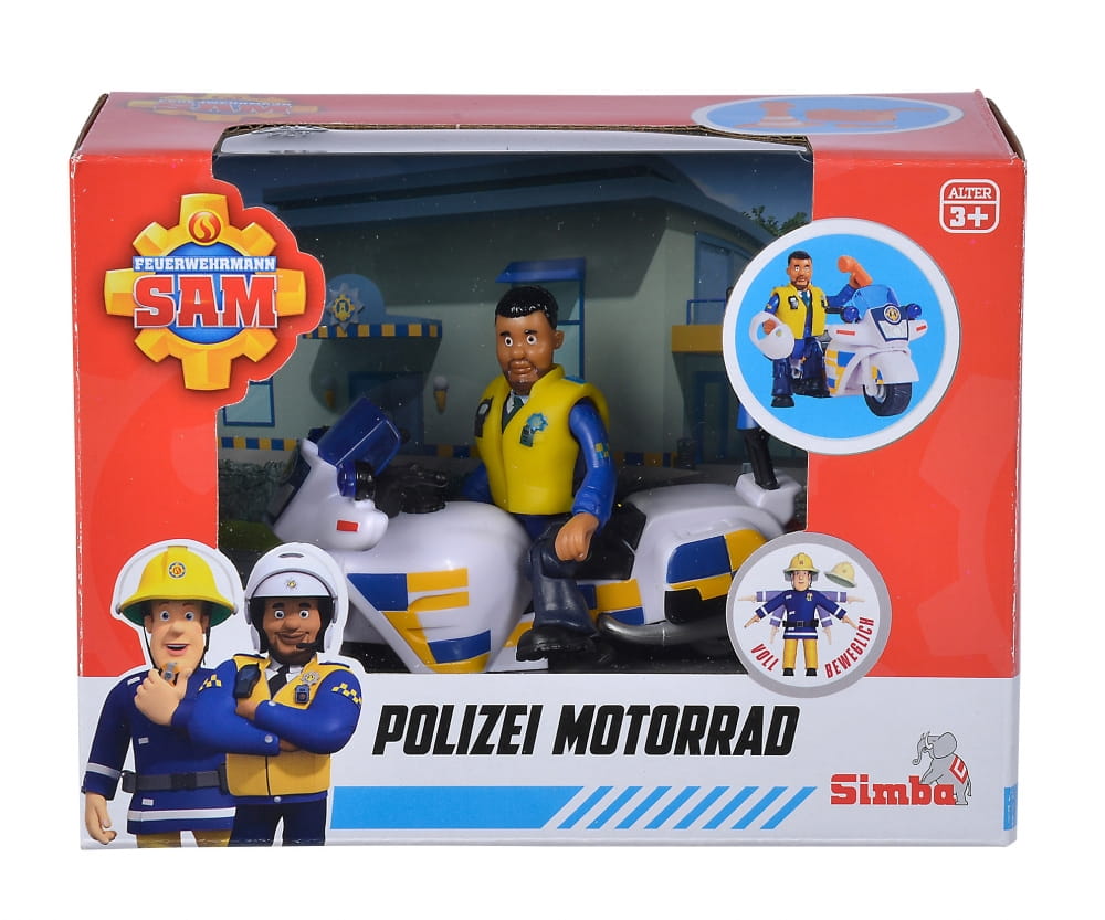 Simba Sam Polizei Motorrad mit Figur
