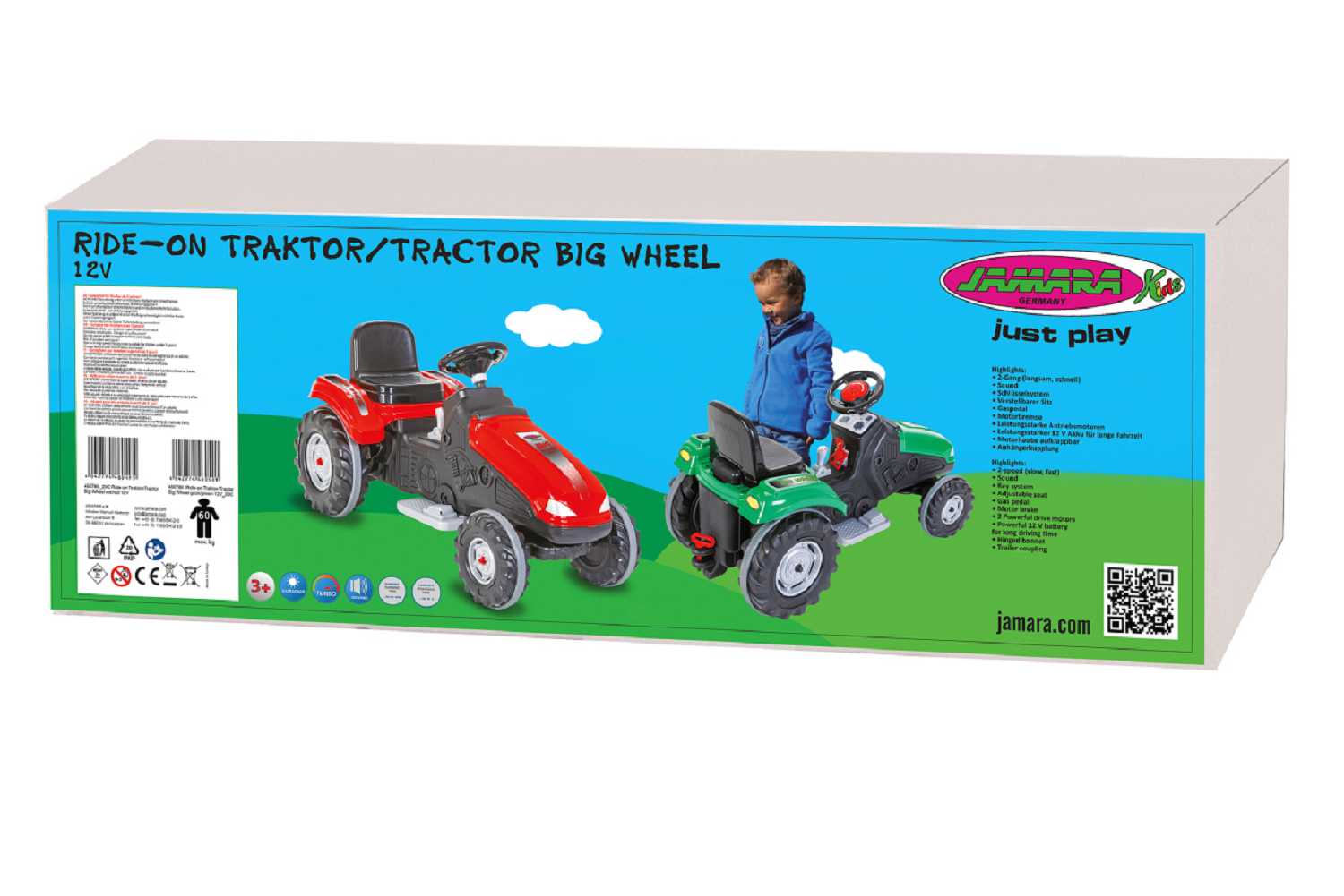 Jamara Ride-on Traktor Big Wheel 12V grün
