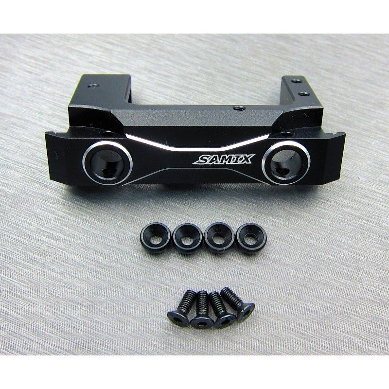 SAMIX Alu Bumper Befestigung kurz vorn schwarz fuer Axial SCX10-2 - RC-Zubehoer