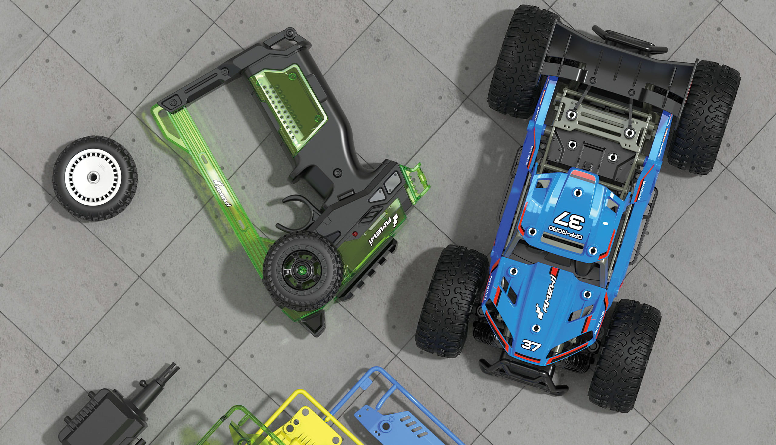 Amewi CoolRC DIY Blazer Buggy 2WD 1:18 Bausatz blau
