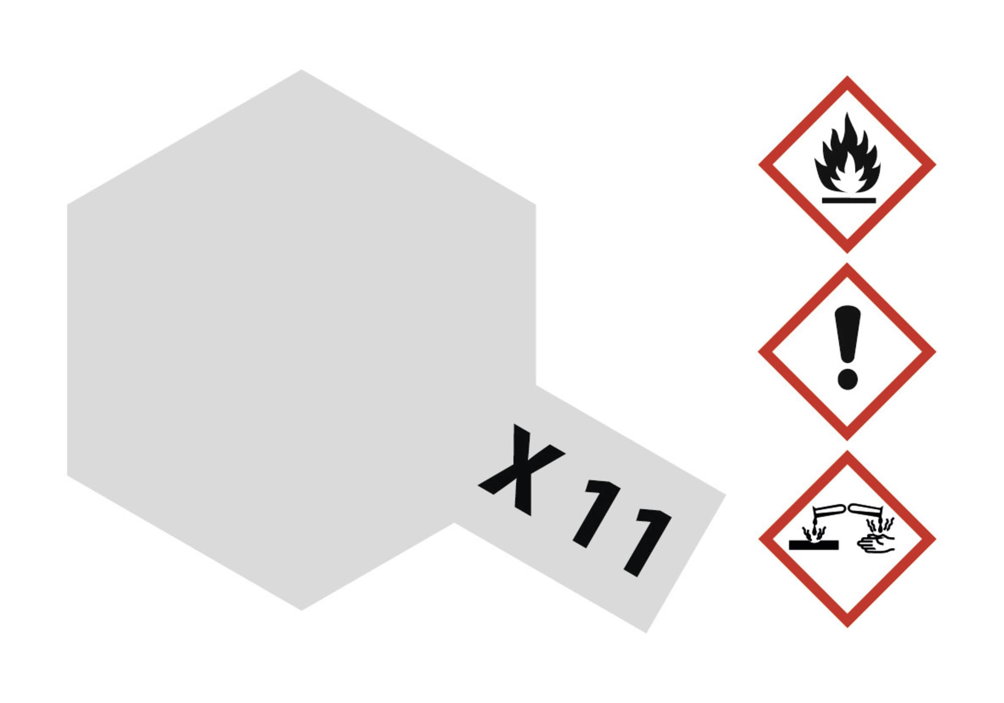 Tamiya Acrylfarbe X11,  X-11 CHROM SILBER glänzend 23ml Tamiya Acrylfarbe X11,  X-11 CHROM SILBER glänzend 23ml