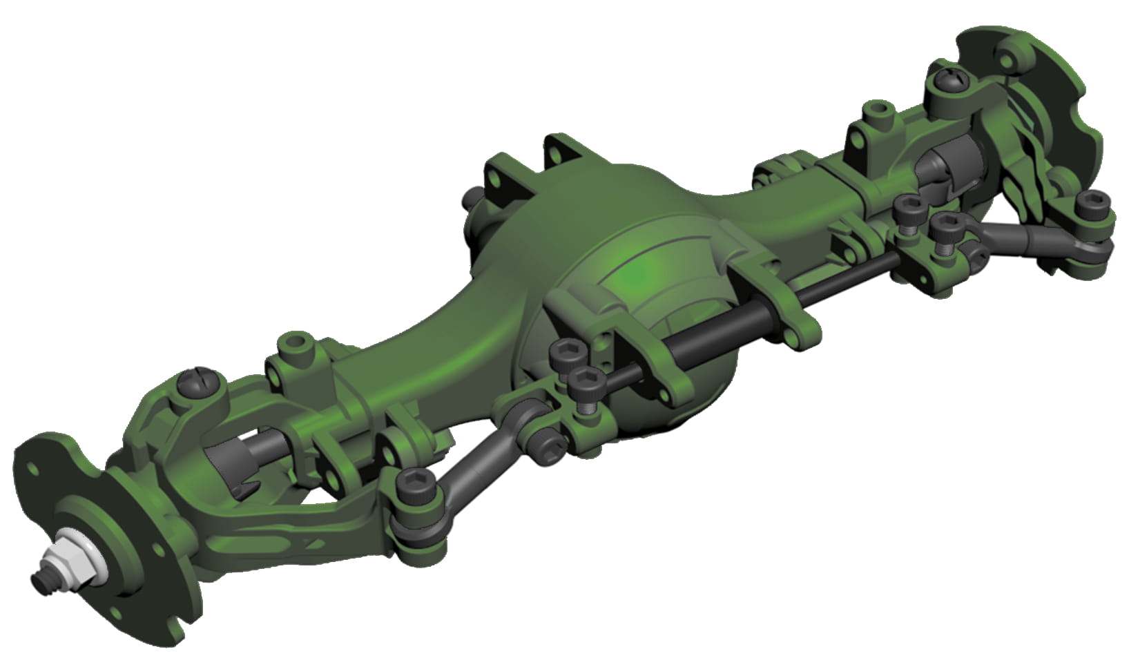 Amewi Lenkachse 1 vorne komplett montiert fuer 8x8 Truck gruen - RC-Zubehoer