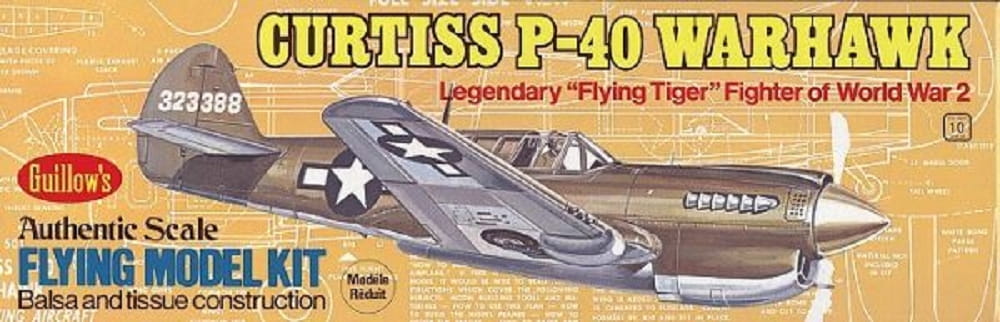 Guillow's Freiflugmodell Curtiss P-40 Warhawk Wurfgleiter 1:30 Balsabausatz Guillow's Freiflugmodell Curtiss P-40 Warhawk Wurfgleiter 1:30 Balsabausatz