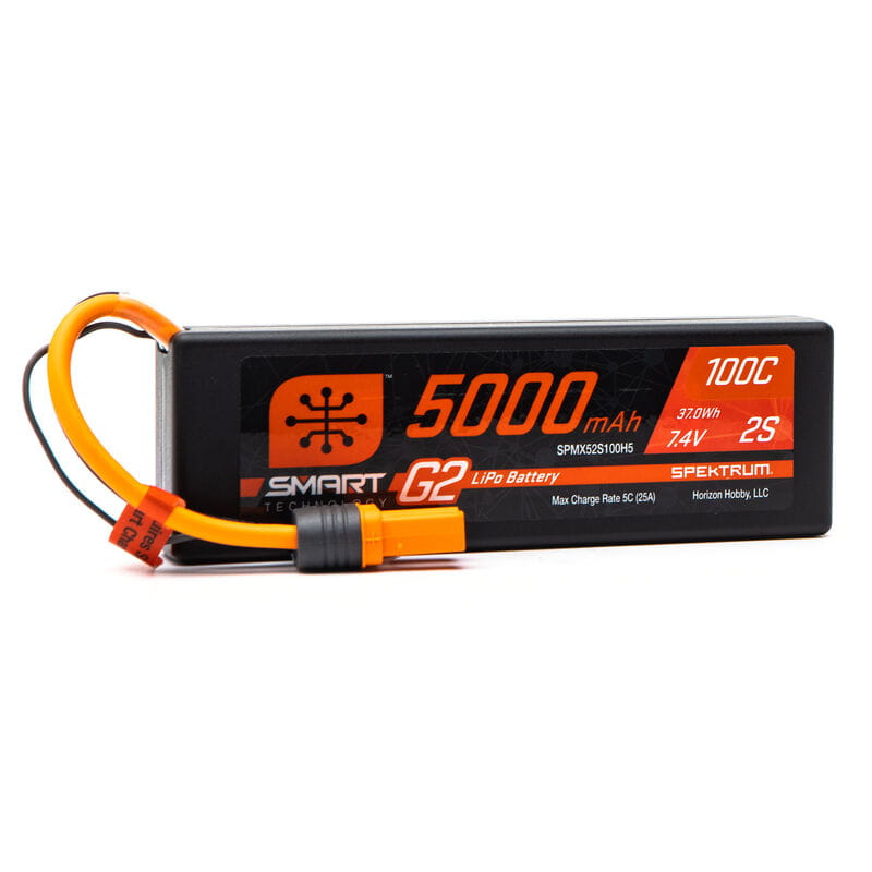 Spektrum Lipo Akku 5000mAh 2S 7,4V Smart G2 100C IC5 Spektrum Lipo Akku 5000mAh 2S 7,4V Smart G2 100C IC5