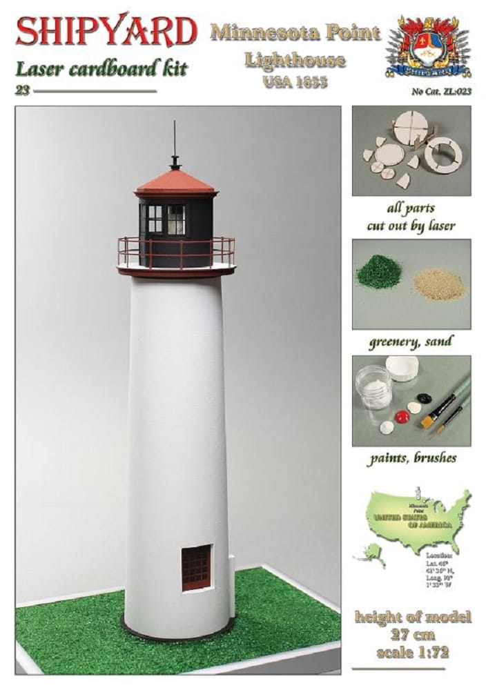 Shipyard Leuchtturm Minnesota Point Lighthouse USA 1855 1:72 Laser Kartonbausatz Shipyard Leuchtturm Minnesota Point Lighthouse USA 1855 1:72 Laser Kartonbausatz