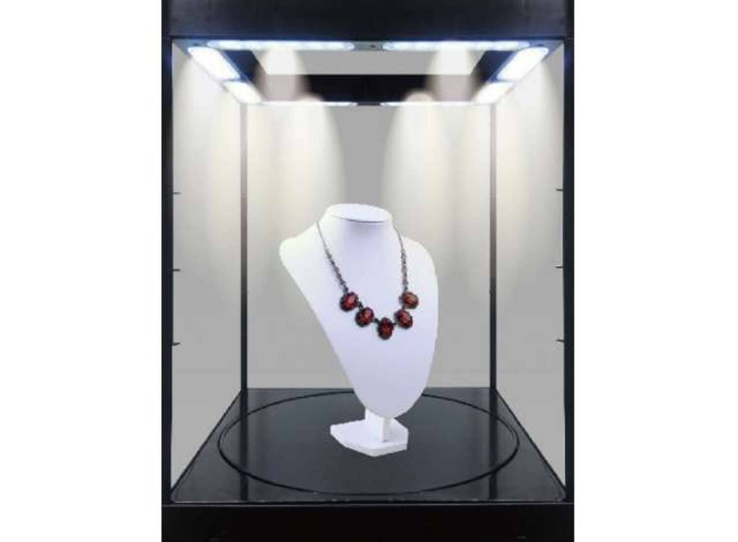 Triple9 LED-Vitrine 1_18 Weiss mit Drehteller und Regalboden_