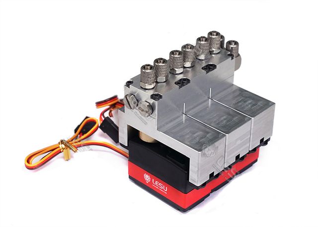 Lesu Hydraulik Steuerventil Alu 3-fach mit Servos - RC-Zubehoer