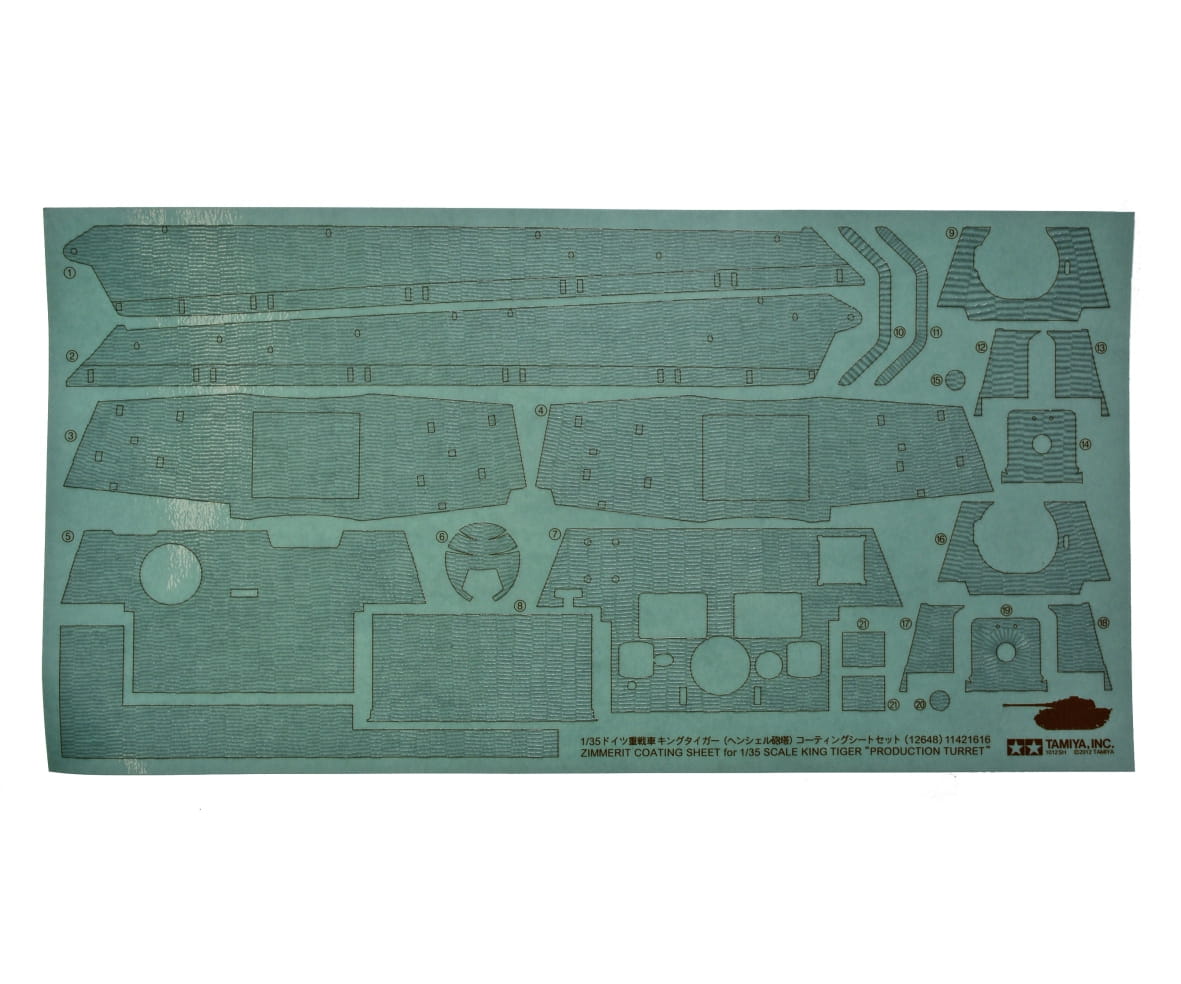 Tamiya Zimmerit Bogen Königstiger Henschel 1:35 Plastik Modellbau Bausatz Zubehör