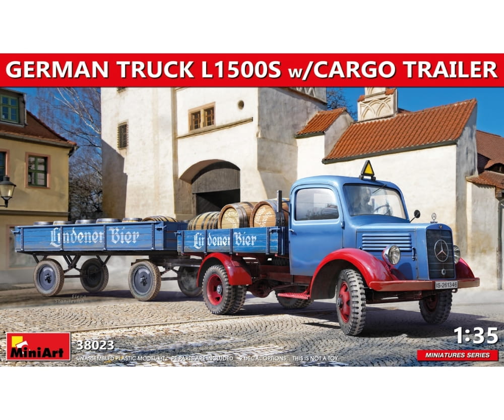 MiniArt 1_35 Dt_ LKW L1500S m. Anhaenger Plastik Modellbau - RC-Zubehoer