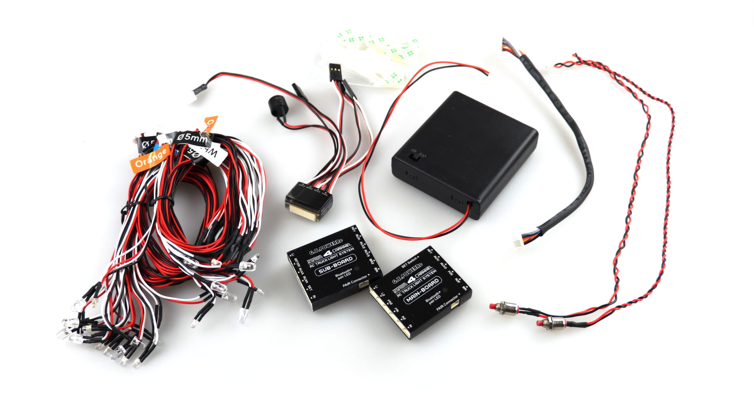 Amewi Bluetooth 4-Kanal Lichtsystem fuer RC Trucks mit 14 Modi
