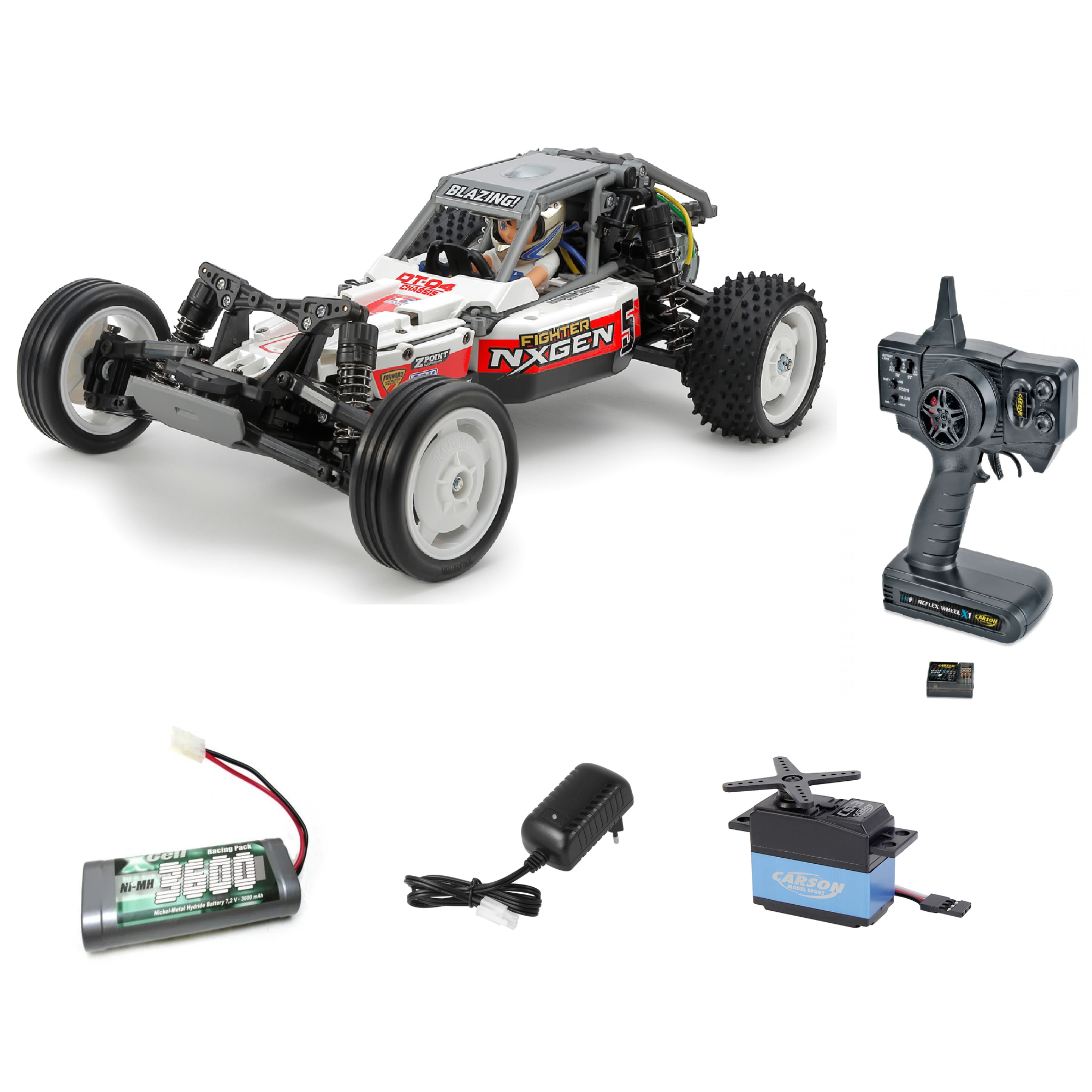 Tamiya DT-04 NXGEN Fighter Buggy Set mit Akku und Ladegeraet