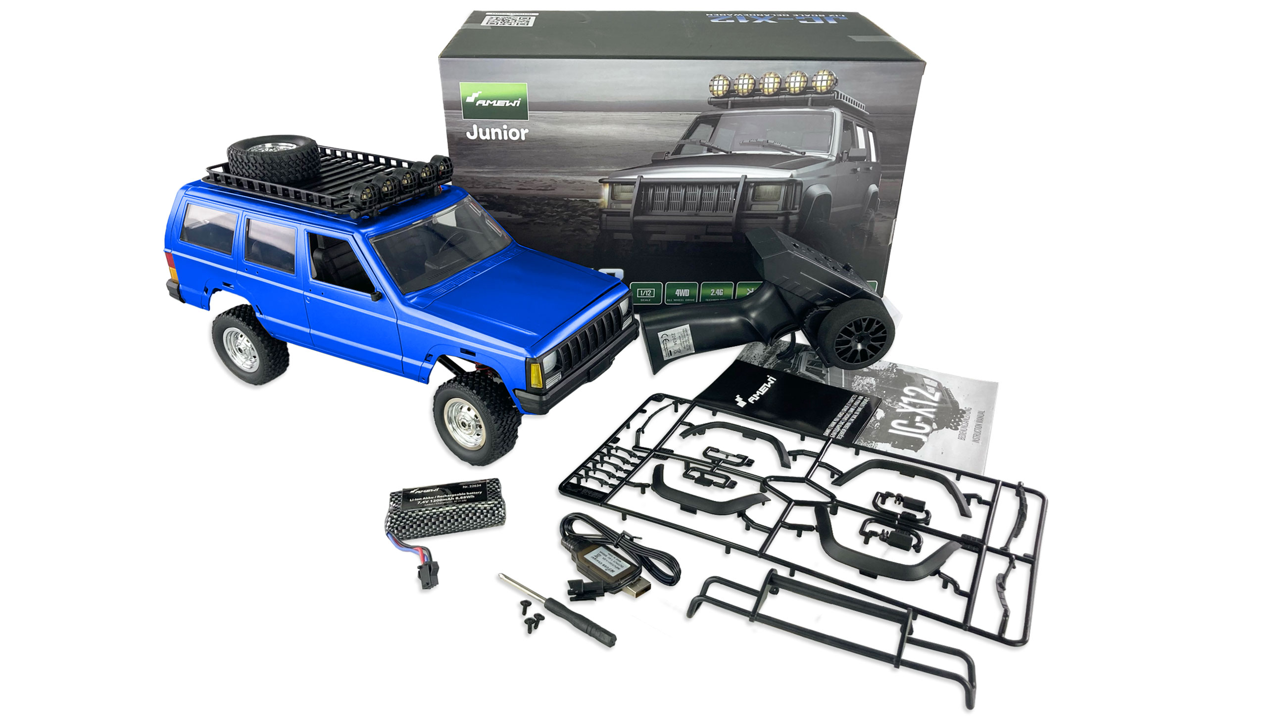 Amewi Scale Geländewagen JC-X12 1:12 RTR, blau