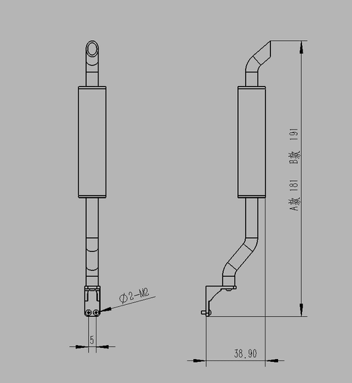 Lesu 1_14_ 1_16 Auspuff S-Form aus Edelstahl - RC-Zubehoer