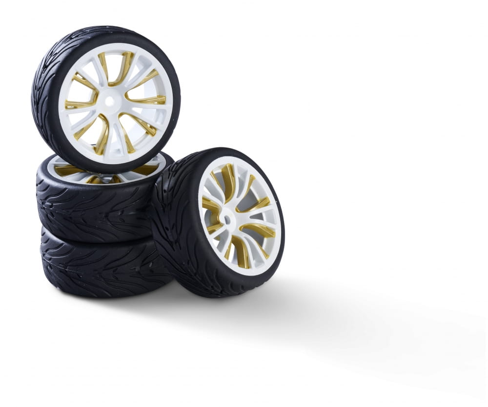 Carson Reifen mit Felgen 1_10 Raederset M-Design _4_ weiss_gold - RC-Zubehoer