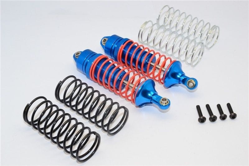 GPM Alu-Daempfer vorn blau _1_3_1_5_1.7mm Feder_ fuer Traxxas Rally_ Bandit_ Slash_ Stampede 4x4 - RC-