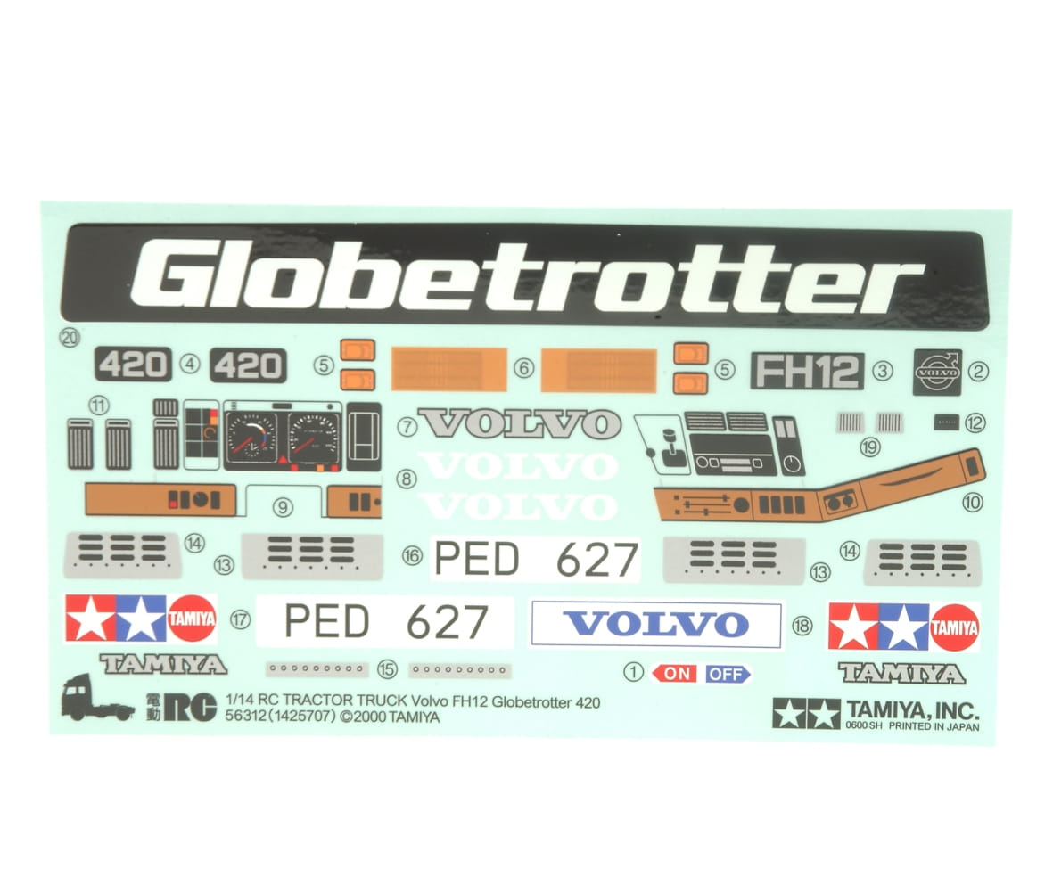 Tamiya Aufkleber Truck Volvo FH12 Globetrotter - RC-Zubehoer