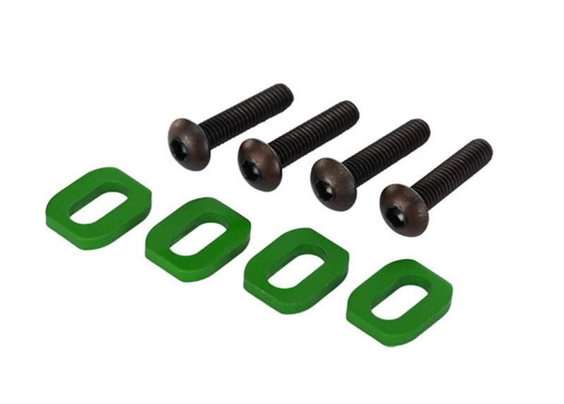 Traxxas Schreiben, Motorhalter, Alu (grün-eloxiert) (4)/ 4x18mm BCS