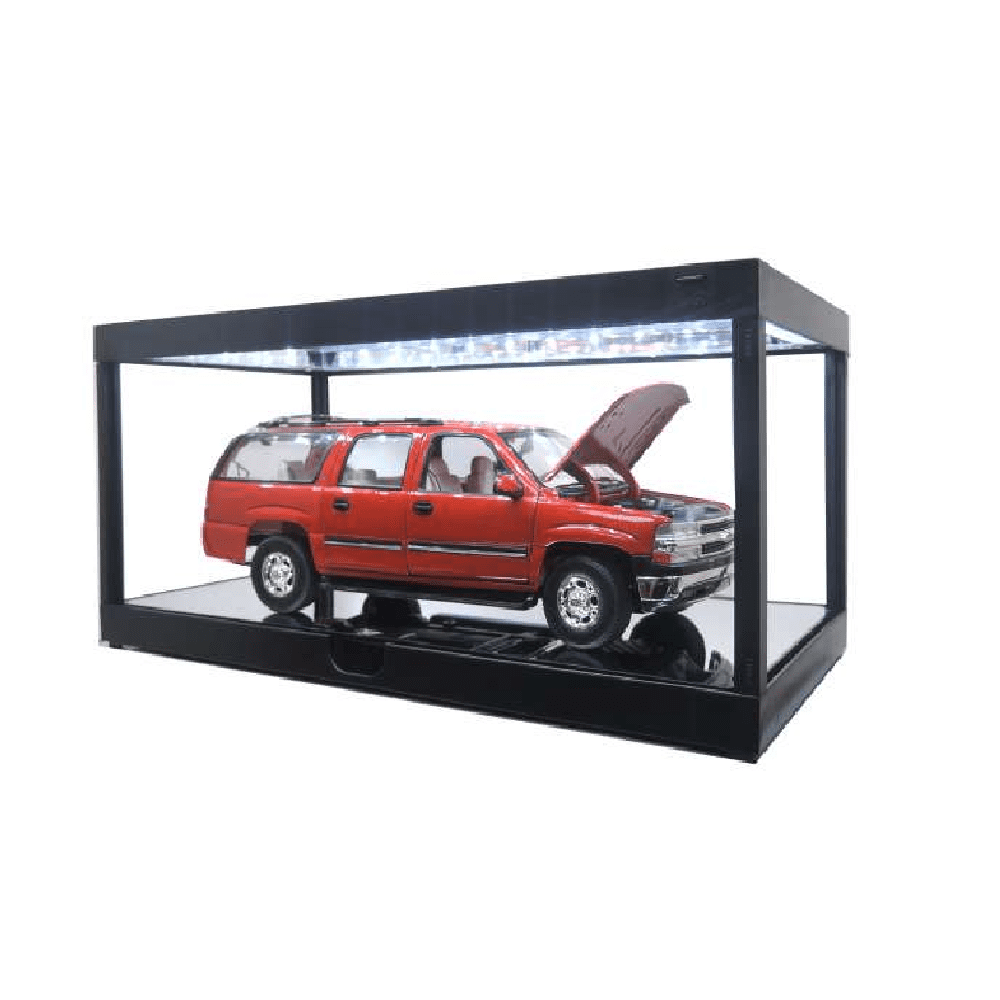 Triple9 Modellauto Vitrine schwarz LED beleuchtet 1_18-1_32 mit Spiegelboden_