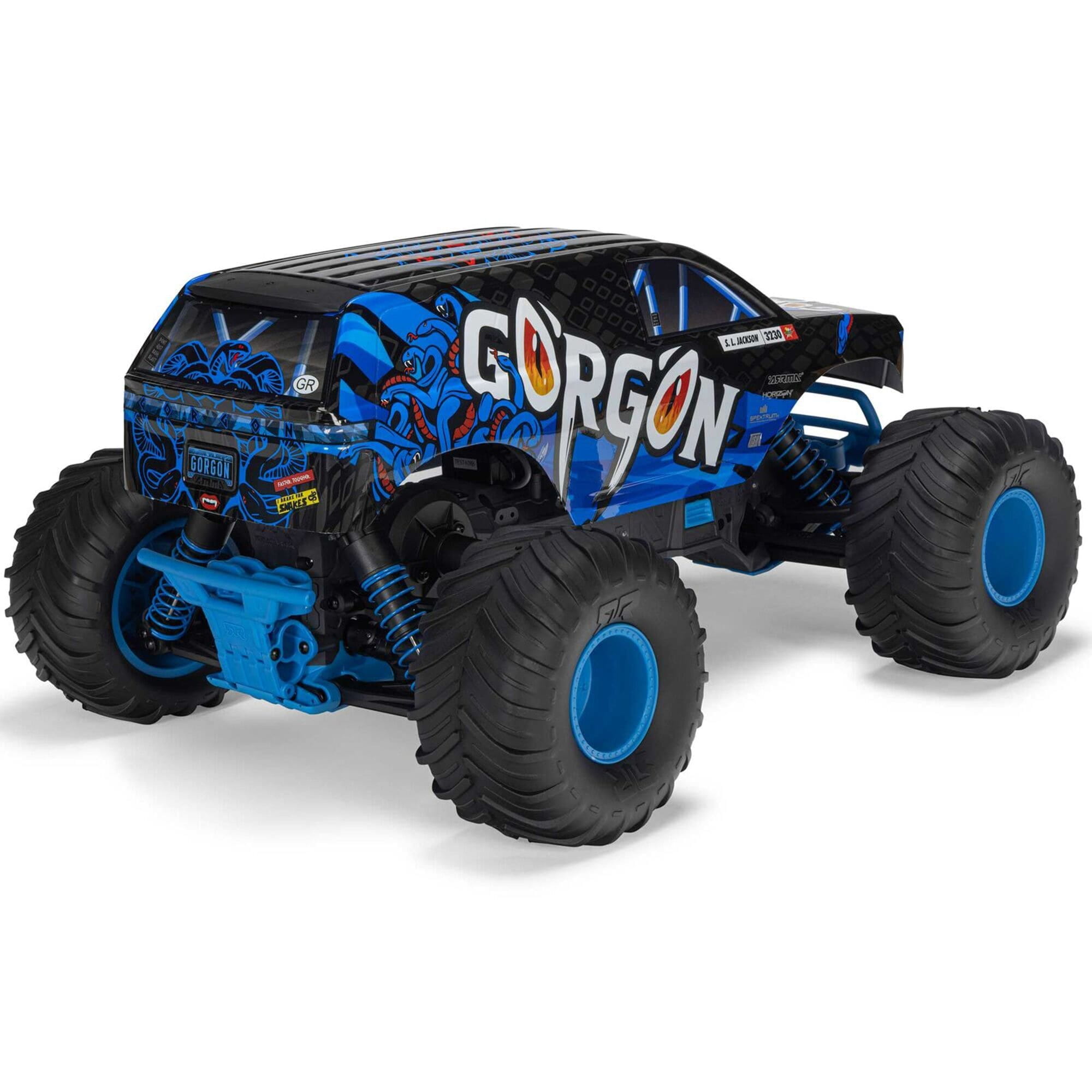 ARRMA GORGON MT 2WD RTR Monster Truck Blau_ RC Fahrzeug mit Akku und Ladegeraet