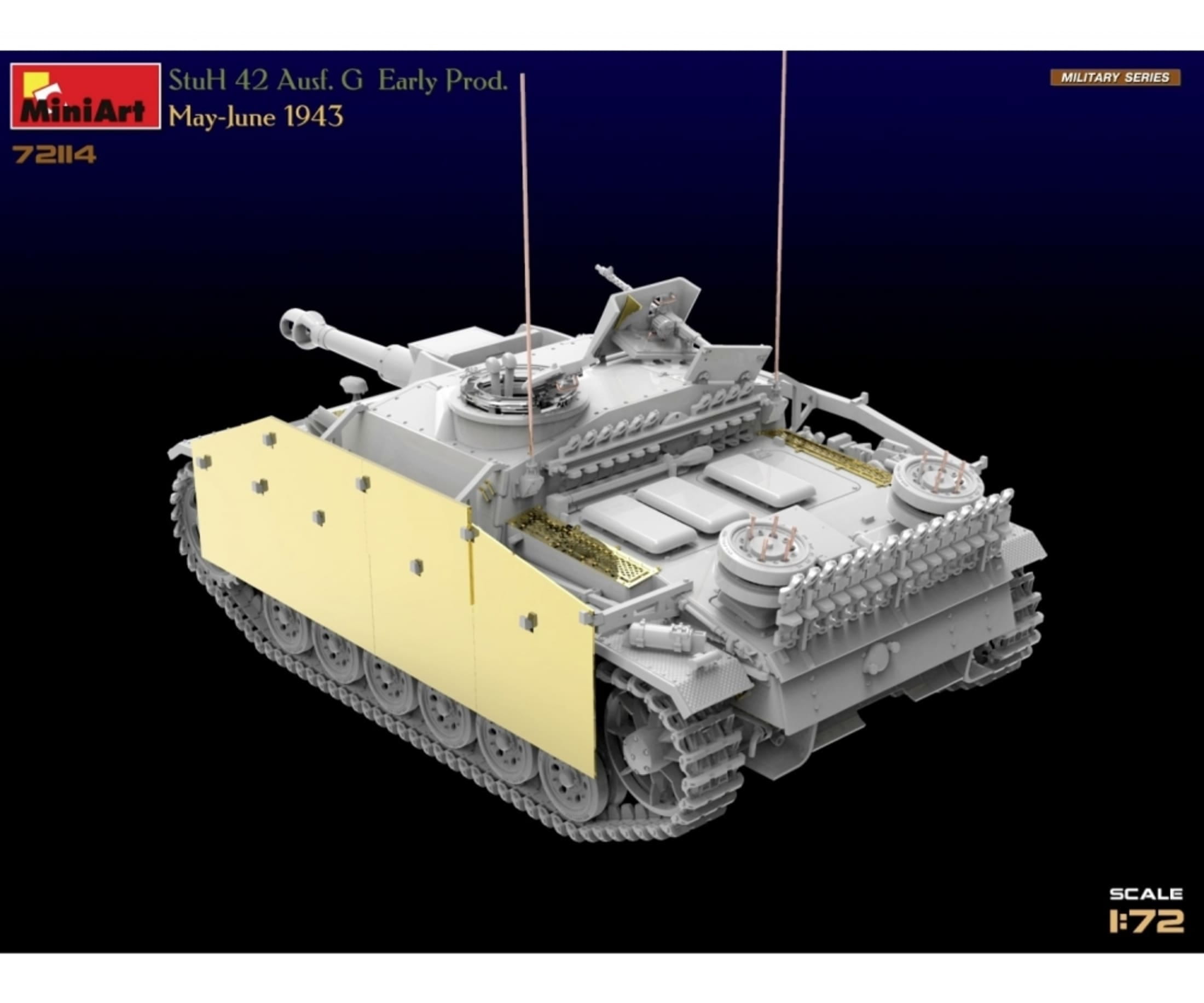 MiniArt 1_72 StuH 42 Ausf. G fruehe Produktion Plastik Modellbausatz - RC-Zubehoer