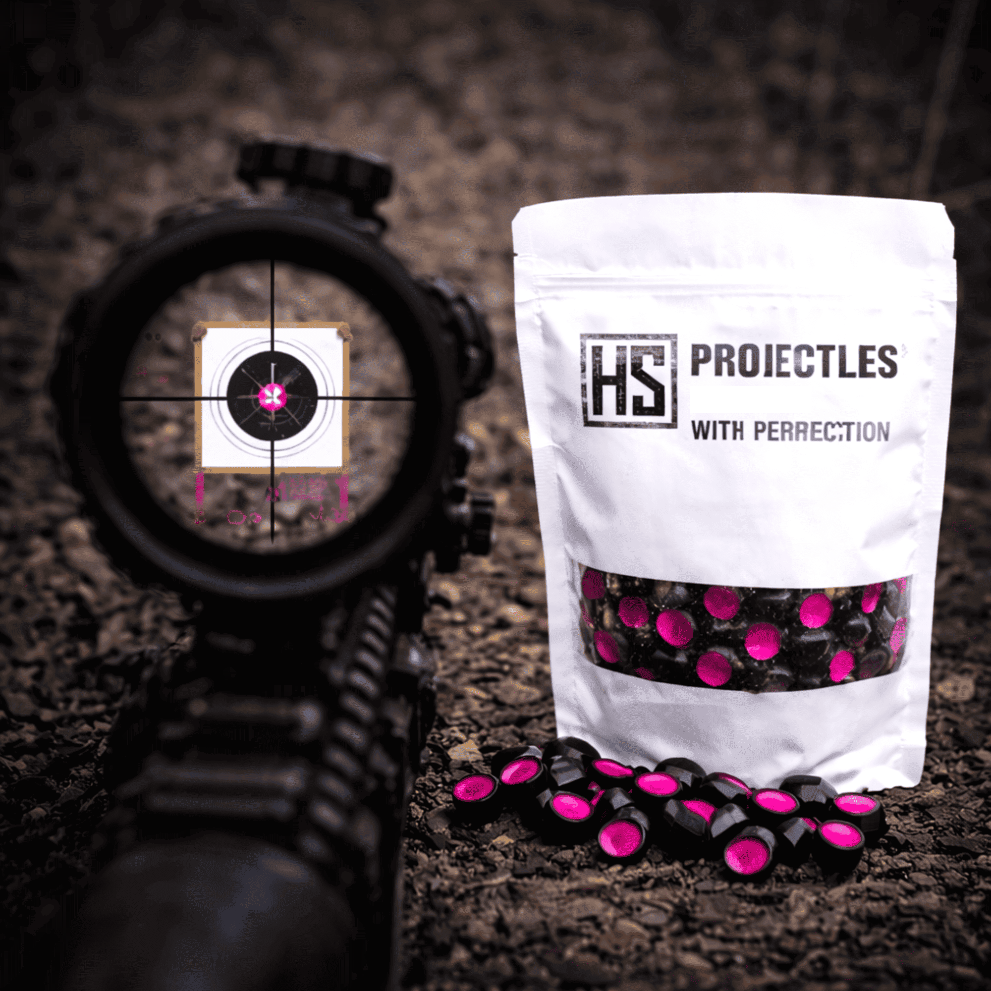 HS Projectiles Trainingsprojektile Paintball 100 Stueck Schwarz Pink MagFed