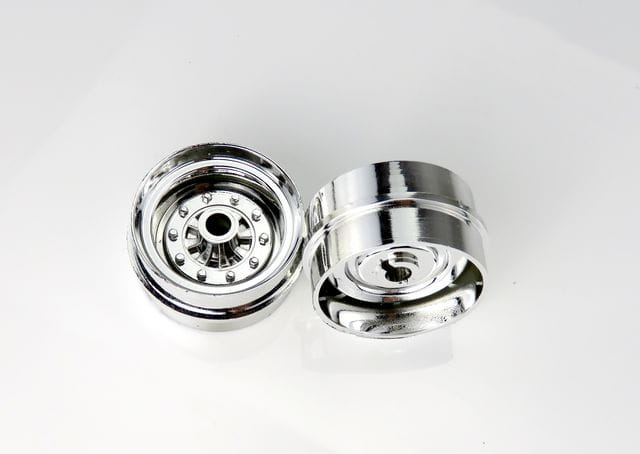 Wedico Vorderachsfelgen_ verchr_ f. Breitreifen - RC-Zubehoer