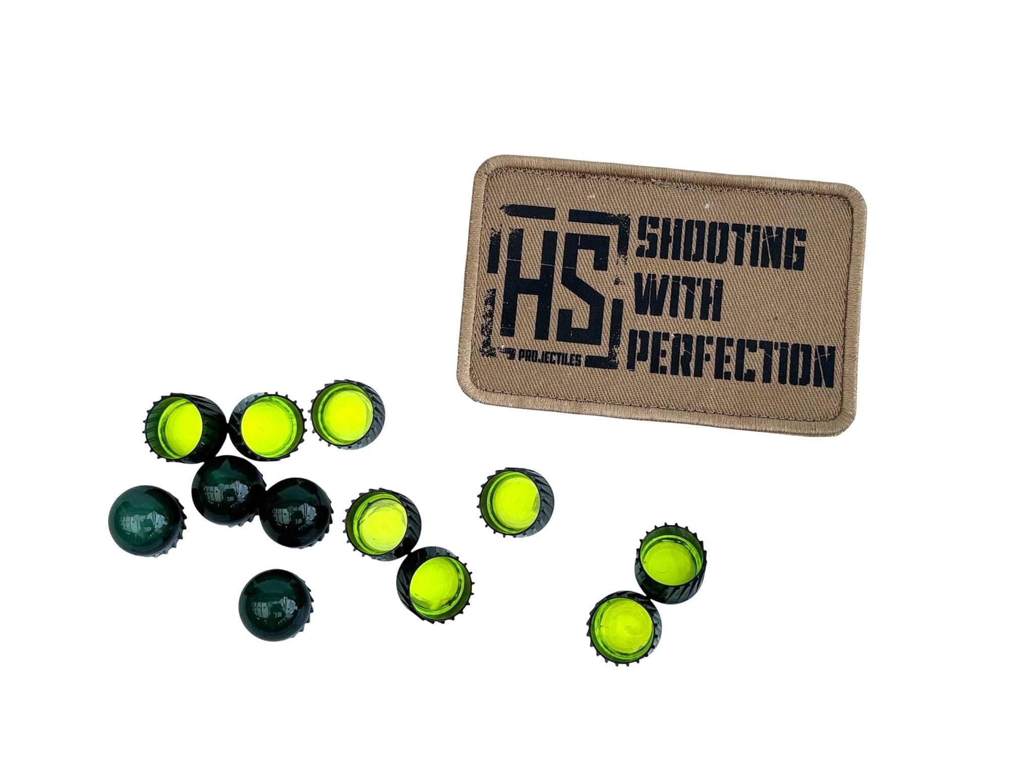 HS Projectiles Trainingsprojektile Paintball 100 Stueck Gruen Gelb MagFed