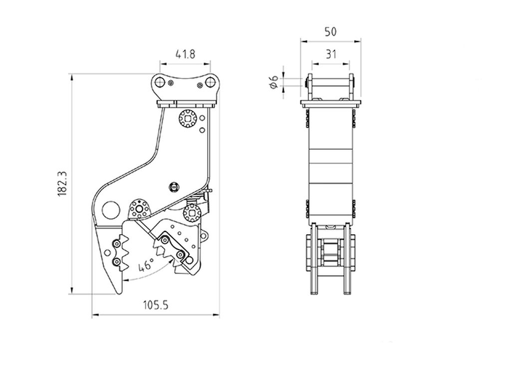 Lesu Steinbrecher hydraulisch für 36t-Bagger und Mobilbagger