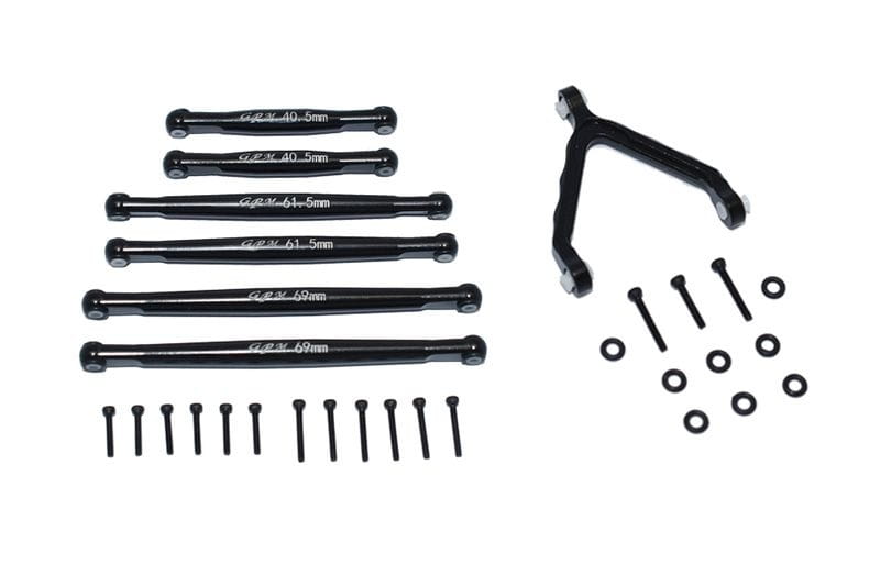 GPM Alu Aufhaengungs-Links - Befestigung Set schwarz fuer Axial SCX24 - RC-Zubehoer