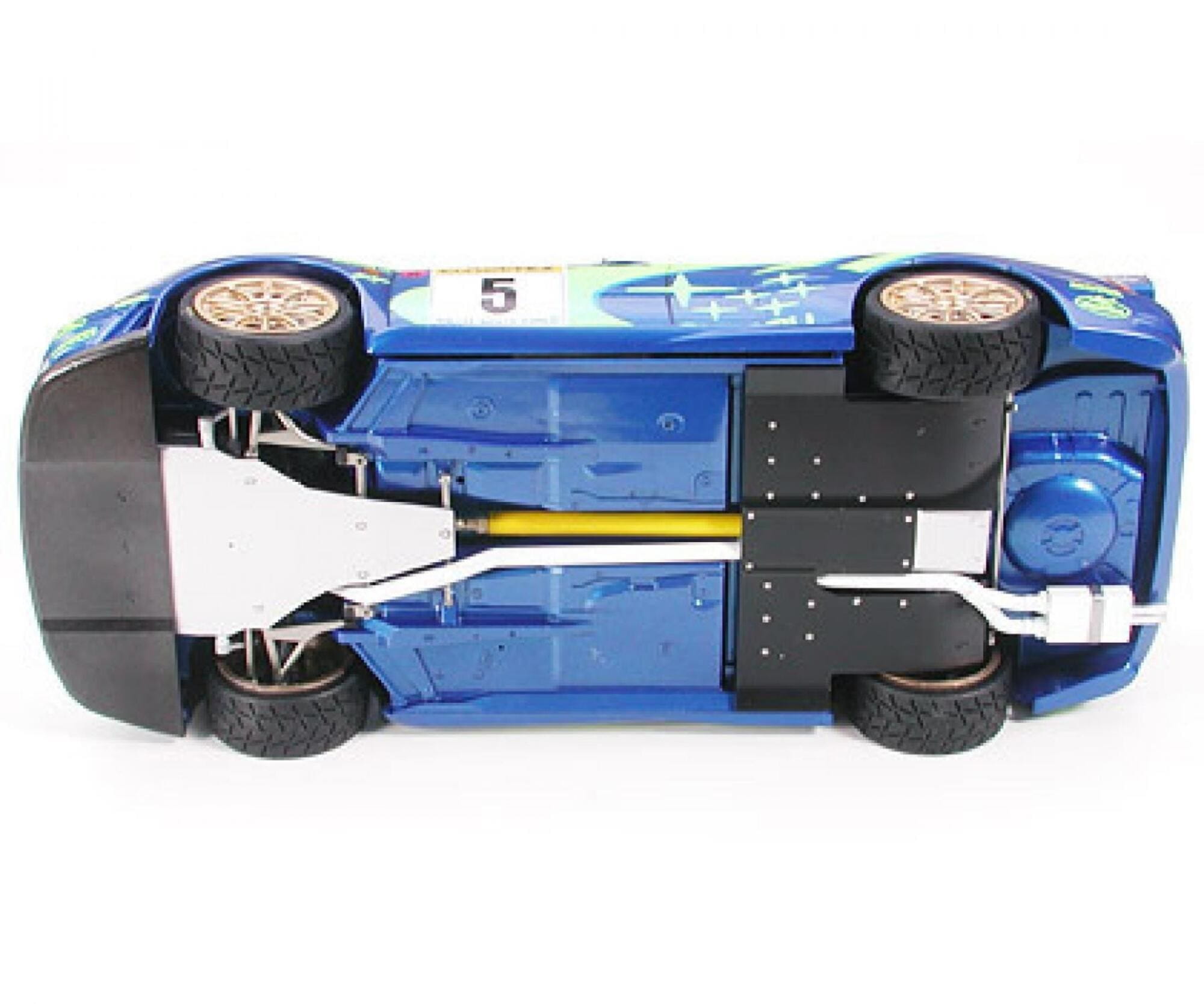 Tamiya 1_24 Subaru Impreza WRC 2001 Modellbausatz mit goldenen Raedern und detailliertem Interieur