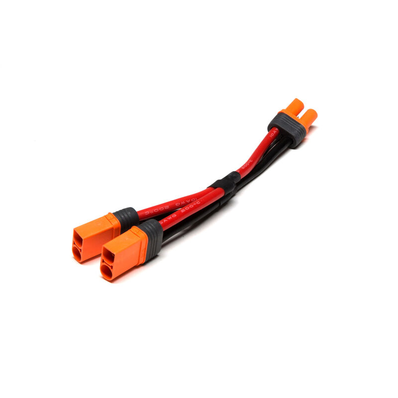 Spektrum IC5 Battery Parallel Y-Harness 6" / 150mm; 10 AWG Smart