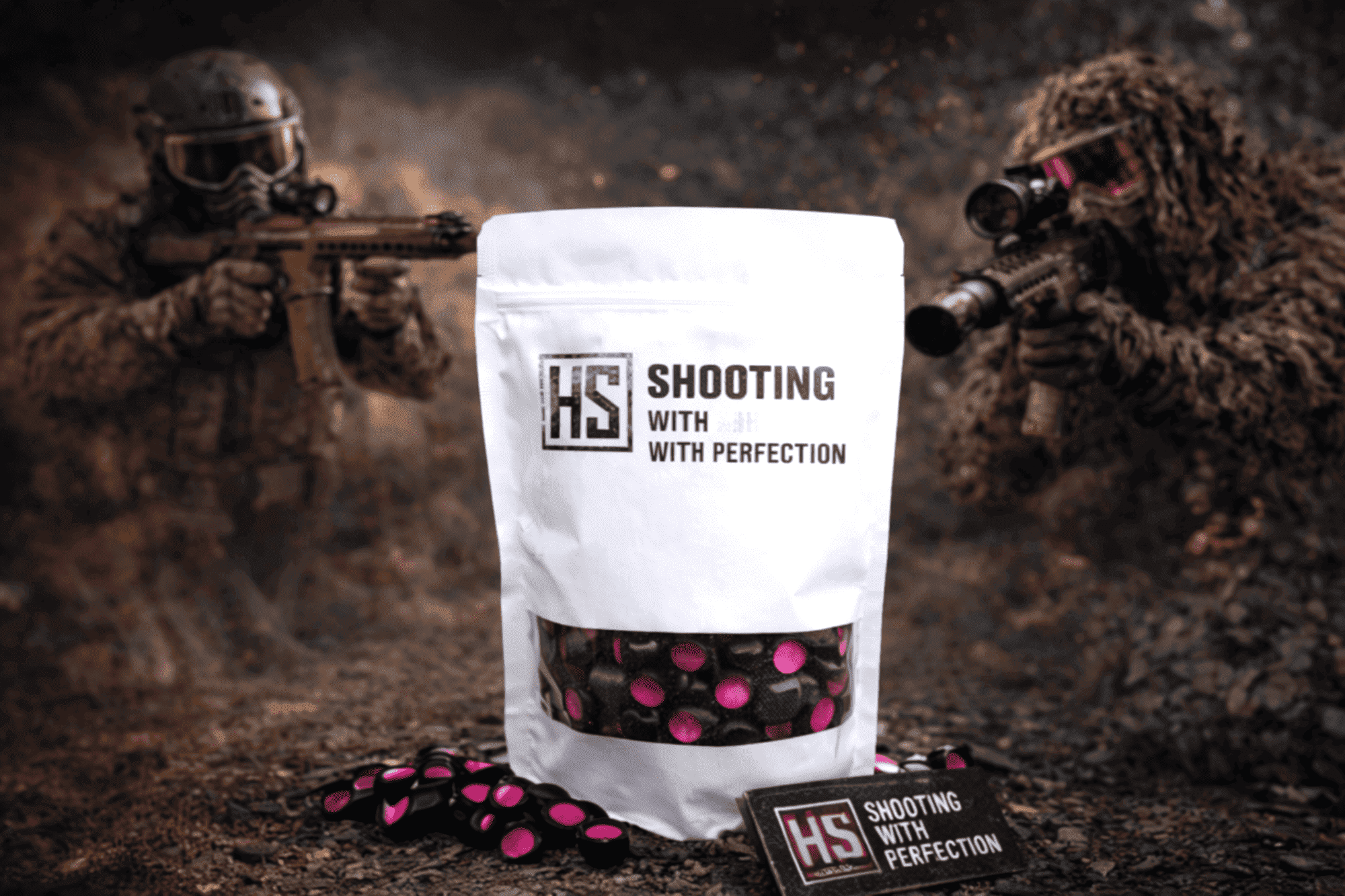 HS Projectiles Trainingsprojektile Paintball 400 Stueck Schwarz Pink MagFed