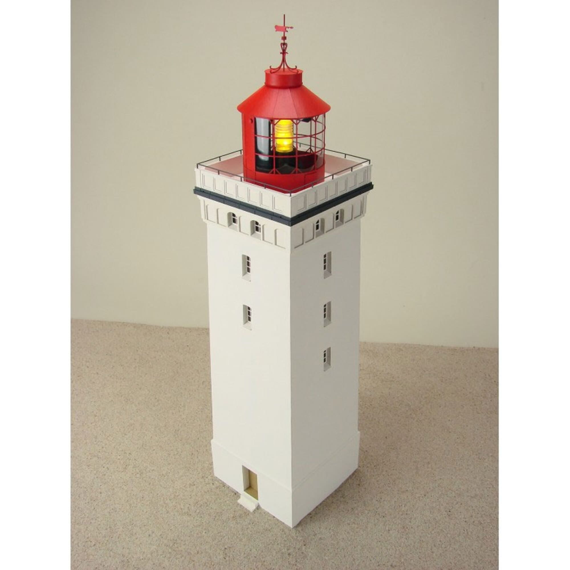 Leuchtturm Rubjerg Knude Kartonbausatz 1_72 mit LED-Beleuchtung