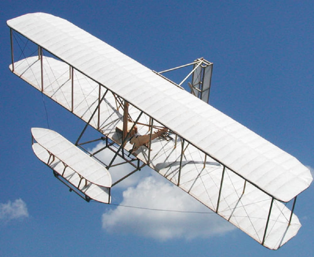 Guillow's Freiflugmodell 1903 Wright Flyer 1:20 Wurfgleiter Flieger Balsabausatz