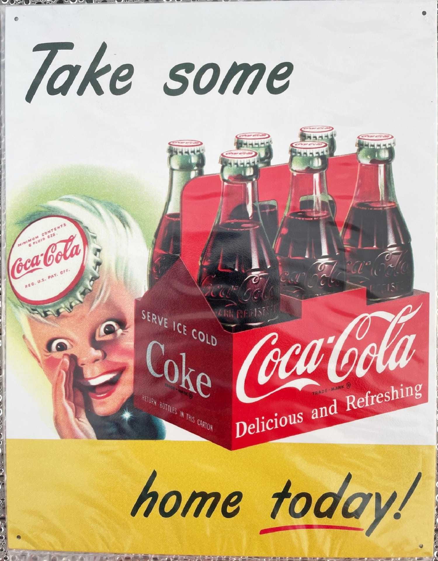 Tac Sings Coca Cola Nostalgic Metal Blechschild 32x42 cm