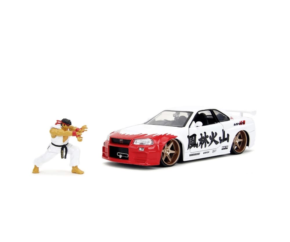 Jada Street Fighter Nissan Skyline GT-R Modellauto 1_24 mit Ryu Figur