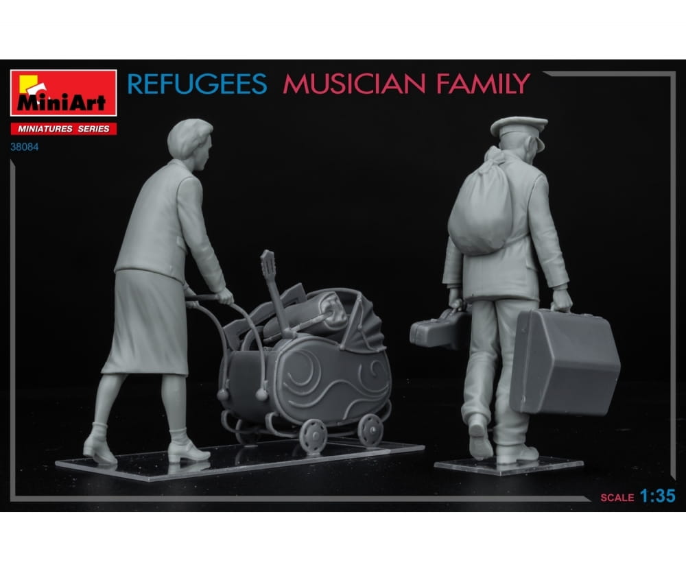 MiniArt 1_35 Figur-Set Reisende Musike Plastik Modellbausatz - RC-Zubehoer