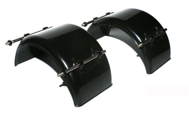 Lesu 1_14 Kotfluegel schmal Kunststoff schwarz mit Halter Paar - RC-Zubehoer