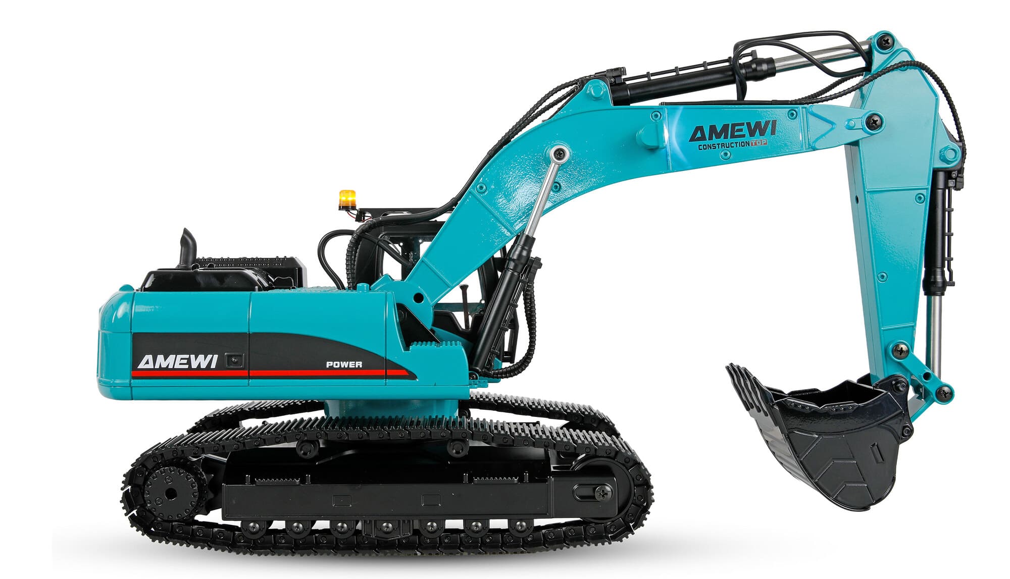 Amewi G705E Bagger Metall 1_14 RTR petrol mit Anbauwerkzeugen