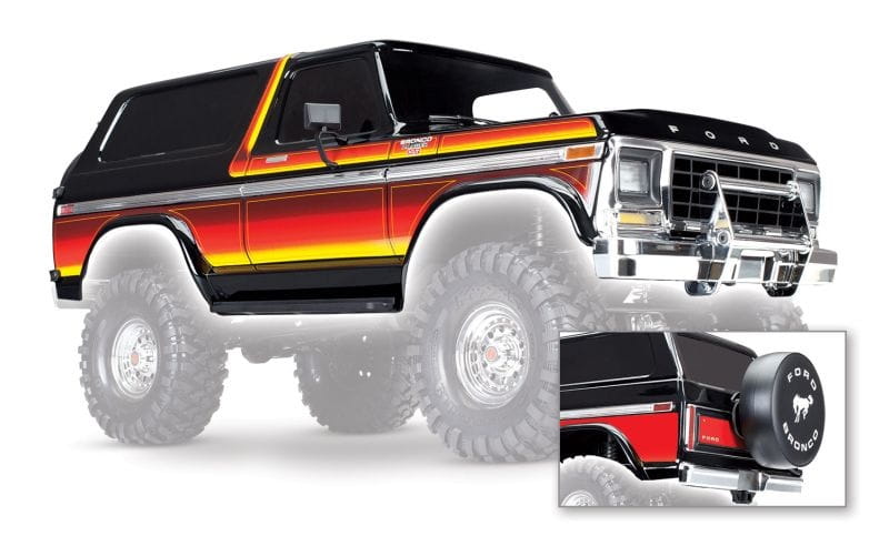 Traxxas Crawler Karosserie Ford Bronco schwarz _lackiert inkl. Anbauteile_ - RC-Zubehoer