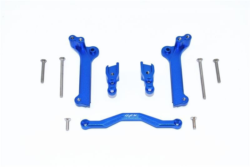 GPM Alu Stossdaempferbefestigung vorn blau fuer Traxxas MAXX - RC-Zubehoer
