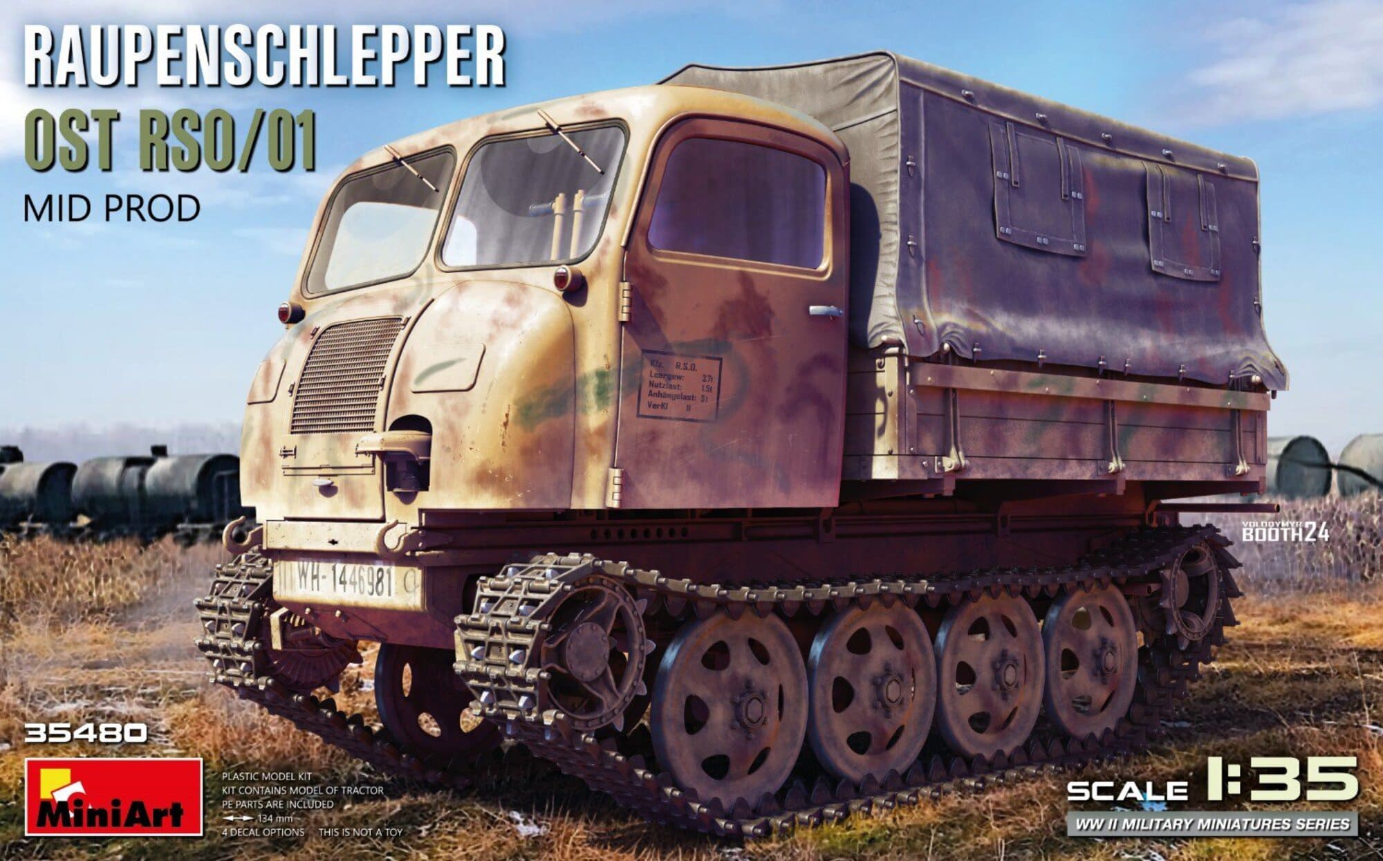 MiniArt 1 zu 35 Raupenschlepper Ost RSO 01 Modellbausatz Detailaufnahme