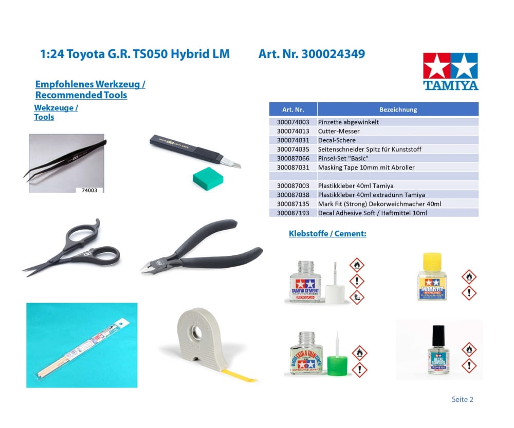 Tamiya Toyota G.R. TS050 Hybrid LM 1:24 Platik Modellbau Auto Bausatz
