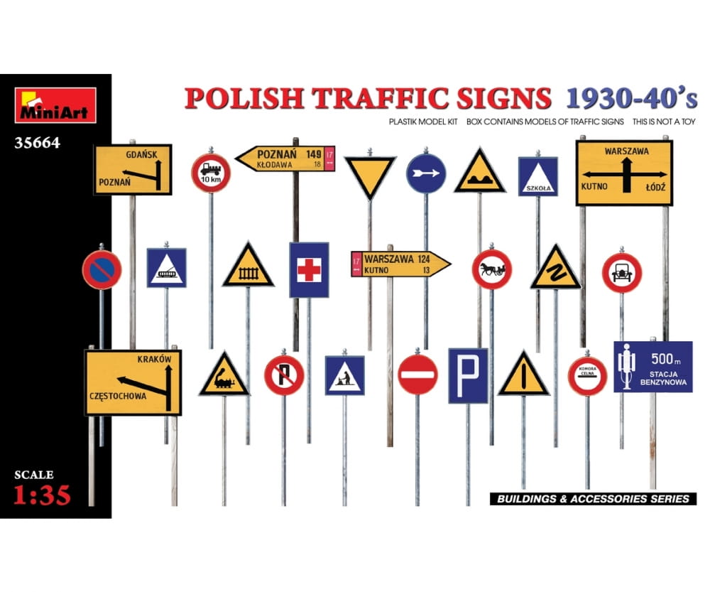 MiniArt 1:35 Verkehrsschilder Polen 1930-40 Plastik Modellbau