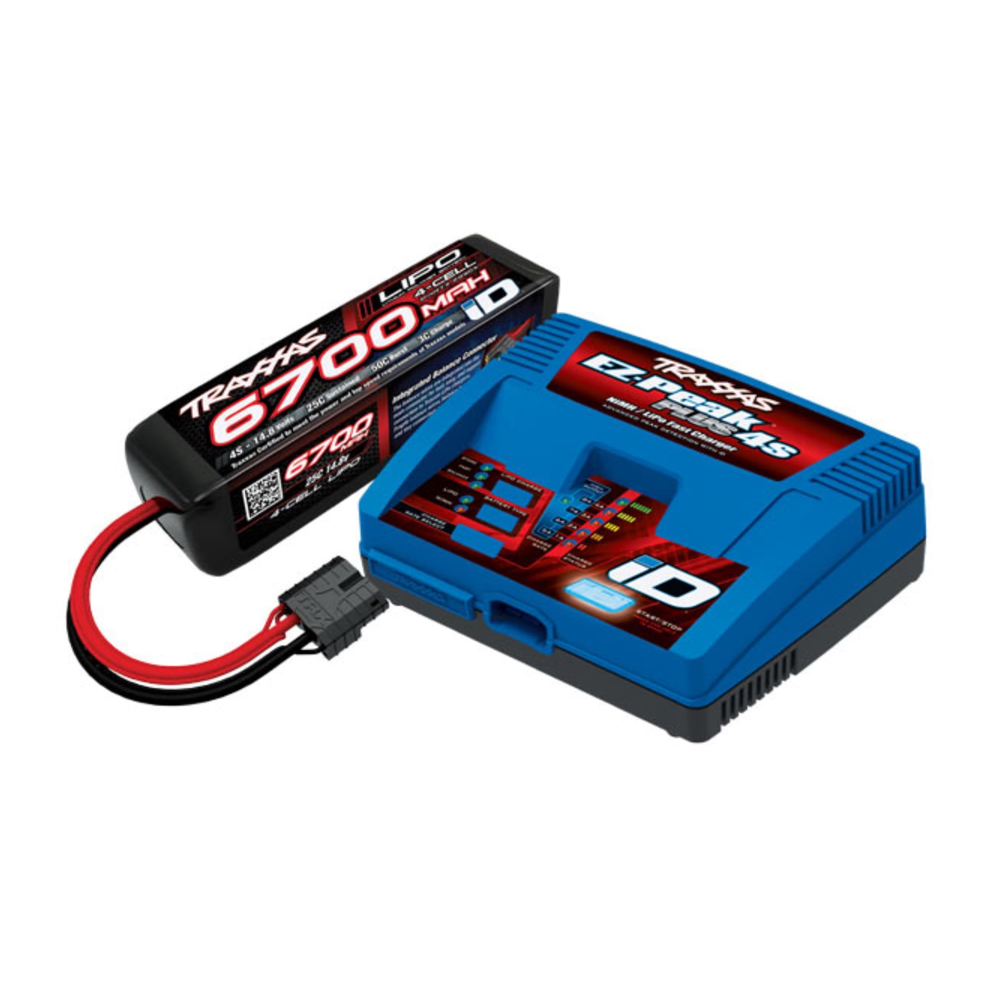Traxxas EZ Peak Plus Lader Set 4S 6700mAh LiPo Akku fuer Modelle Traxxas EZ-Peak Plus Ladegeraet Set mit 4S 6700mAh LiPo Akku fuer Traxxas Modelle